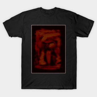 Dark Red Orange On Black Abstraction T-Shirt